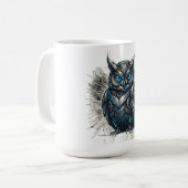 Cybernetic Owl Vision T-Shirt Kaffeetasse (Vorderseite Links)