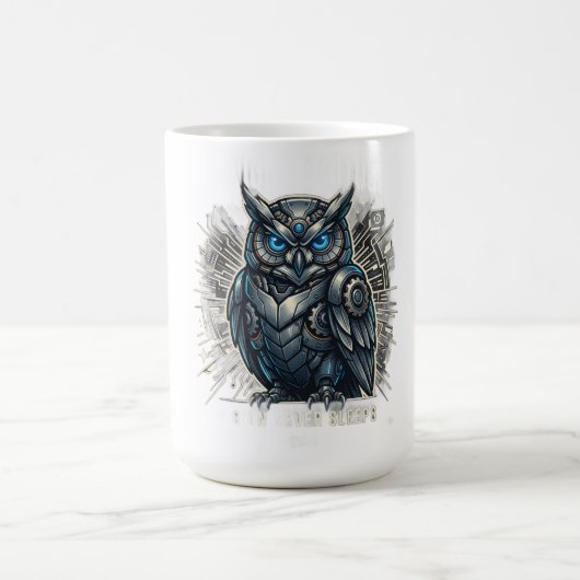 Cybernetic Owl Vision T-Shirt Kaffeetasse (Mittel)