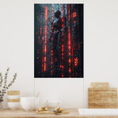 Cybernetic Sentinel: Ein futuristischer Android Poster (Küche)