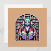 Cybernetic Turtle Librarian - Pixel Wisdom Keeper Einladung (Vorne/Hinten)