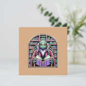 Cybernetic Turtle Librarian - Pixel Wisdom Keeper Einladung (Stehend Vorderseite)