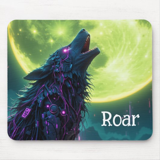 Cybernetic Wolf Moon Mousepad (Vorne)