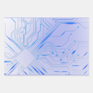 Cybernetische Blaue Hauptplatine Geschenkpapier Set