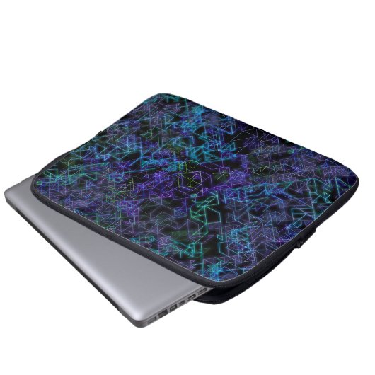 cybernetische Venen in blau und grün: Laptopschutzhülle (Vorne Knopf)