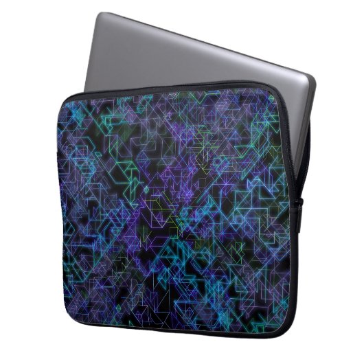 cybernetische Venen in blau und grün: Laptopschutzhülle (Vorderseite Links)