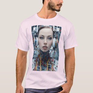 Cybernetische Visionen: Futuristische Büroästhetik T-Shirt