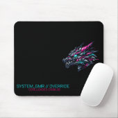 Cybernetischer Drache Neon Glitch Gaming-Mauspad Mousepad (Mit Mouse)
