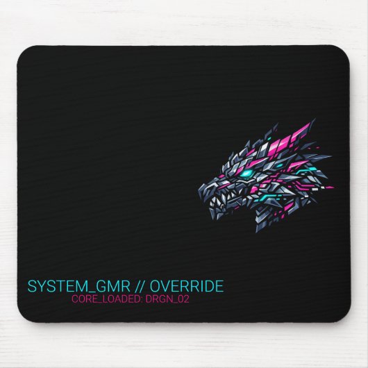 Cybernetischer Drache Neon Glitch Gaming-Mauspad Mousepad (Vorne)