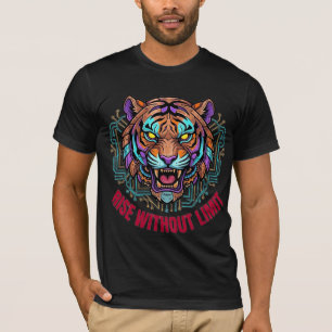 Cybernetischer Tiger Grafik T-Shirt ohne Grenzen
