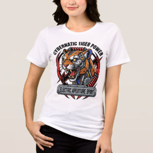 Cybernetischer Tiger Power Elektrische Apertur Gei Tri-Blend Shirt