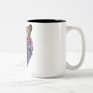 Cybernetisches Bio-Mechanisches Tigerporträt Zweifarbige Tasse