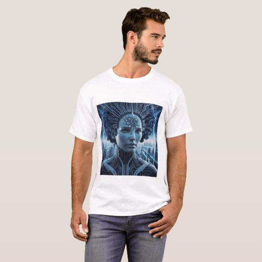 Cybernetisches Visionär-T-Shirt für Männer T-Shirt (Vorne ganz)