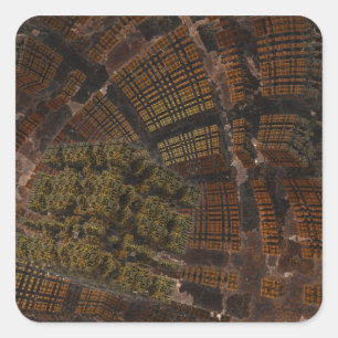 Cybernetix 3D Abstrakte digitale Kunst Quadratischer Aufkleber