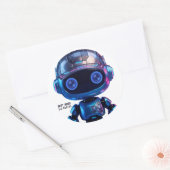 Cyberpunk AI Robot Round Sticker #00001 | AIC Rust (Umschlag)