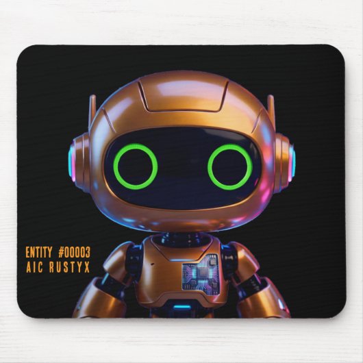 Cyberpunk-AI-Roboter-Mauspad #00003 | AIC Rustyx Mousepad (Vorne)