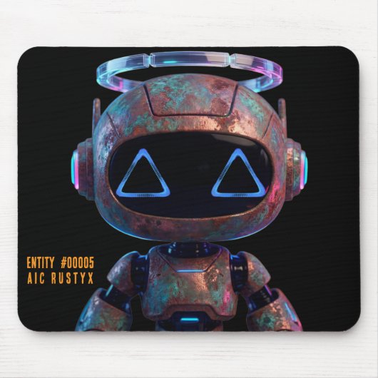 Cyberpunk-AI-Roboter-Mauspad #00005 | AIC Rustyx Mousepad (Vorne)