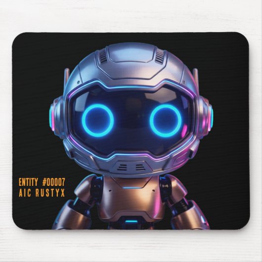 Cyberpunk-AI-Roboter-Mauspad #00007 | AIC Rustyx Mousepad (Vorne)