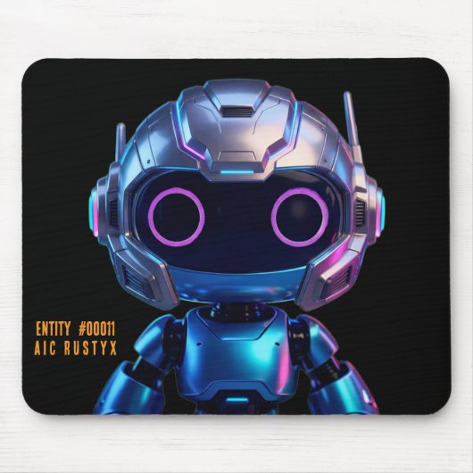 Cyberpunk AI Roboter-Mauspad #00011 | AIC Rustyx Mousepad (Vorne)