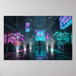 Cyberpunk Alleyway Poster