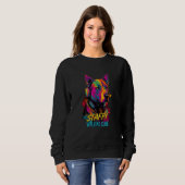 Cyberpunk American Staffordshire Terrier Dog Walki Sweatshirt (Vorne ganz)