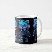 Cyberpunk Anime Bear Kaffeetasse (VorderseiteRechts)