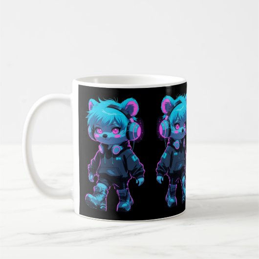 Cyberpunk Anime Bear Kaffeetasse (Links)