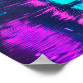 Cyberpunk-Anime-Girl regnerisch Stadtplakat Poster (Ecke)