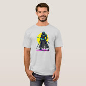 Cyberpunk Armored Samurai Neon Warrior Art T-Shirt (Vorne ganz)