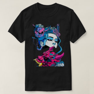 Cyberpunk Ästhetische Samurai Demons Masken Japani T-Shirt