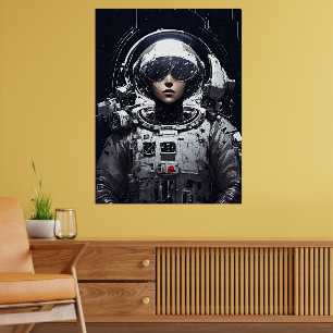 Cyberpunk-Astronautin-Sci-Fi-Plakat Poster