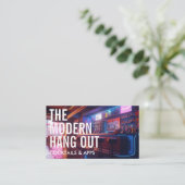 Cyberpunk-Bar | Grosser Schriftart Visitenkarte (Stehend Vorderseite)