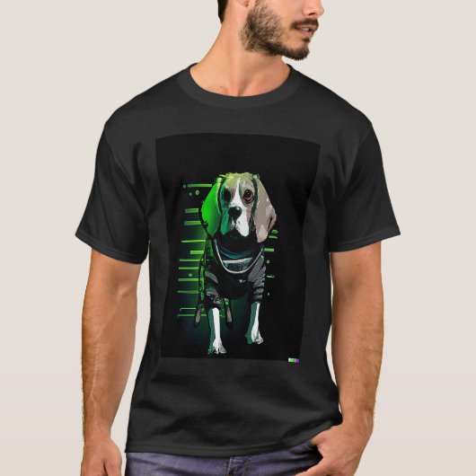 CyberPunk Beagle T-Shirt (Vorderseite)