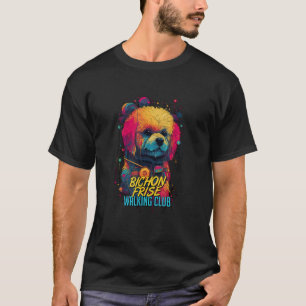 Cyberpunk Bichon Frise Walking Club Futuristischer T-Shirt
