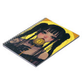 Cyberpunk Bitcoin Waifu Anime Spiral Notebook Notizblock (Linke Seite)