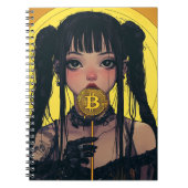 Cyberpunk Bitcoin Waifu Anime Spiral Notebook Notizblock (Vorderseite)