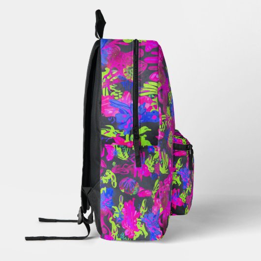 Cyberpunk Boho Neon Camouflage Bedruckter Rucksack (Links)