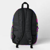 Cyberpunk Boho Neon Camouflage Bedruckter Rucksack (Rückseite)