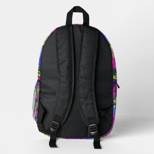 Cyberpunk Boho Neon Camouflage Bedruckter Rucksack (Rückseite)