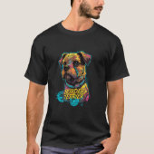 Cyberpunk Border Terrier Futuristic Border Terrier T-Shirt (Vorderseite)
