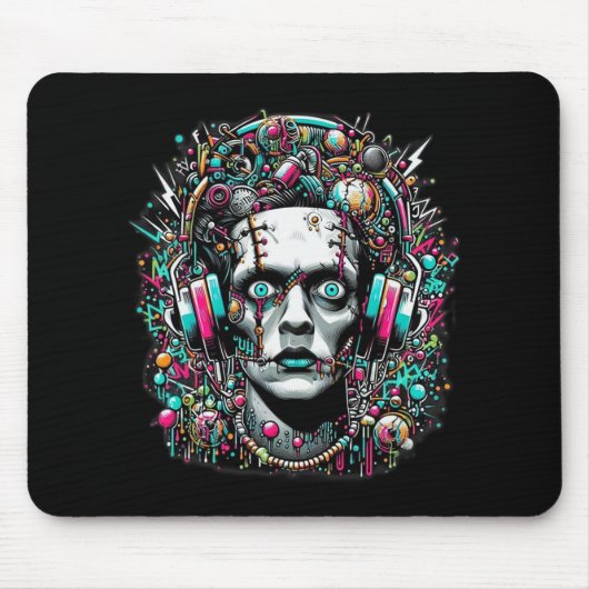 Cyberpunk-Braut Frankensteins Mousepad (Vorne)