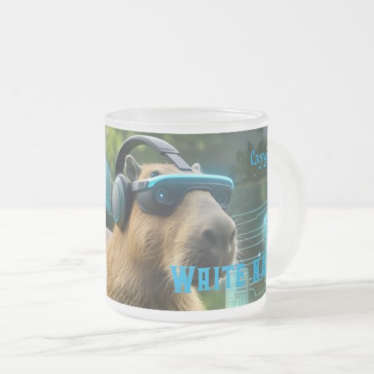 Cyberpunk Capybara VR-Brille Sci-Fi-Kaffeetasse Mattglastasse (VorderseiteRechts)