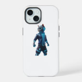 Cyberpunk Cat iPhone 15 Hülle – Neon-Tech-Design (Rückseite)
