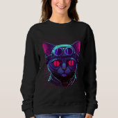 Cyberpunk Cat Kitty Cyber Punker Sweatshirt (Vorderseite)