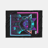 Cyberpunk Cat Kitty Punker Futuristic Cyber Punk Fleecedecke (Vorderseite (Horizontal))