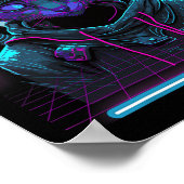 Cyberpunk Cat Kitty Punker Futuristic Cyber Punk Poster (Ecke)