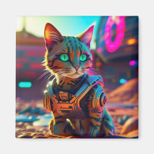 Cyberpunk Cat Kühlschrankmagnet