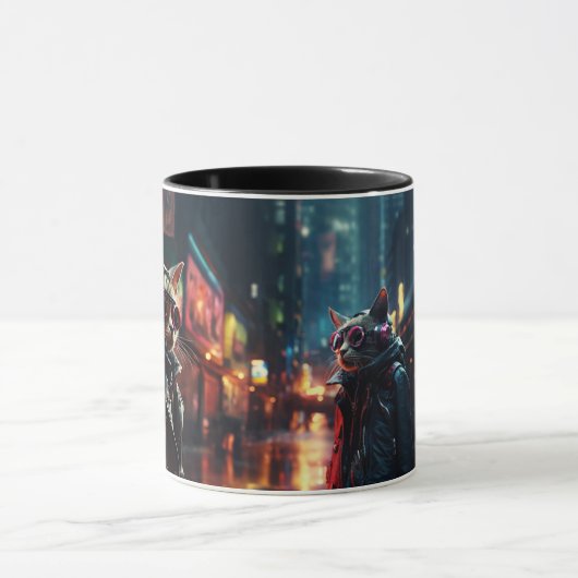 Cyberpunk Cats Tasse (Zentrum)