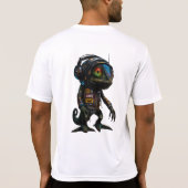 Cyberpunk Chameleon DJ Futuristic Art T-Shirt (Rückseite)