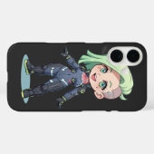 Cyberpunk Chibi Girl Green Hair Case-Mate iPhone Hülle (Rückseite (Horizontal))