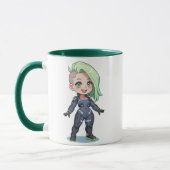 Cyberpunk Chibi Girl Green Hair Tasse (Links)